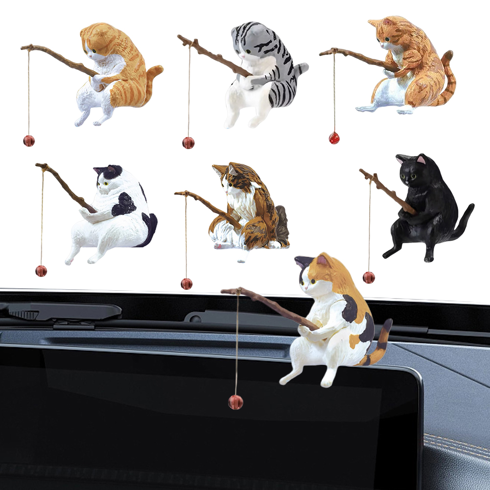 Cute Fishing Cat Figure Fish L - Aquarium Fish Cartoon 评论和价格