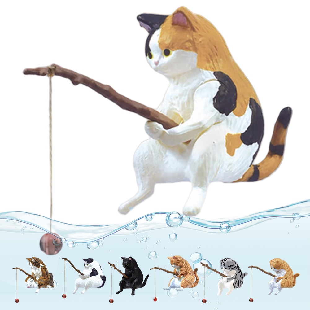 Cute Fishing Cat Figure Fish L - Aquarium Fish Cartoon 评论和价格