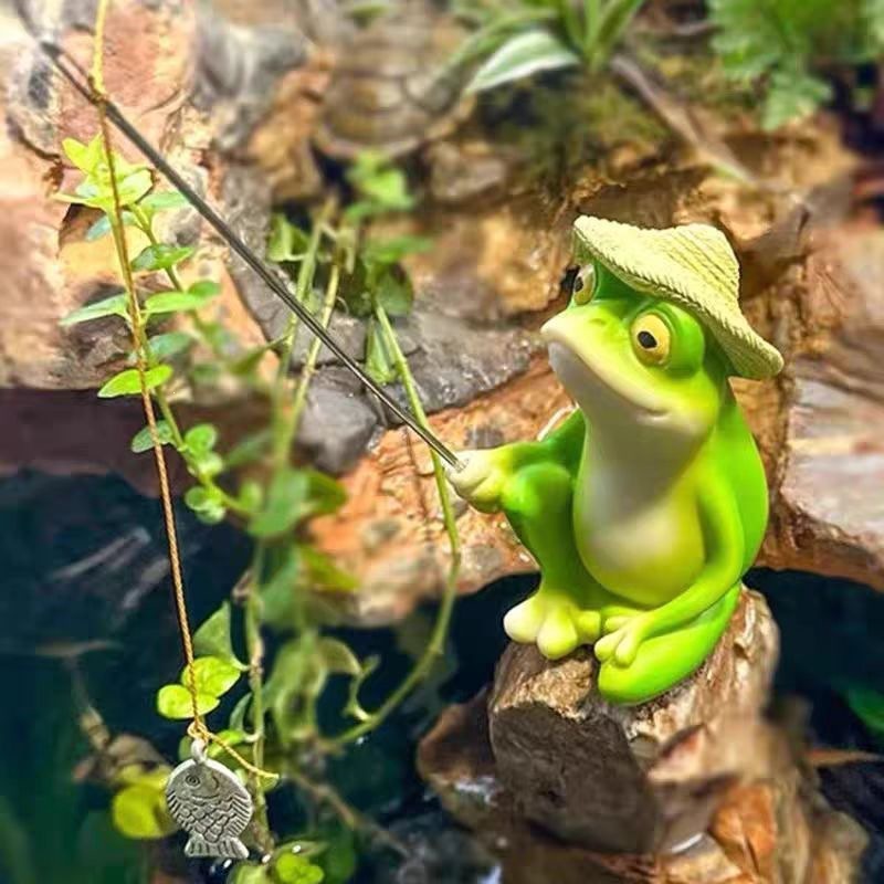 Cartoon Resin Frog Figurine Cr - Aquarium Fish Cartoon 评论和价格