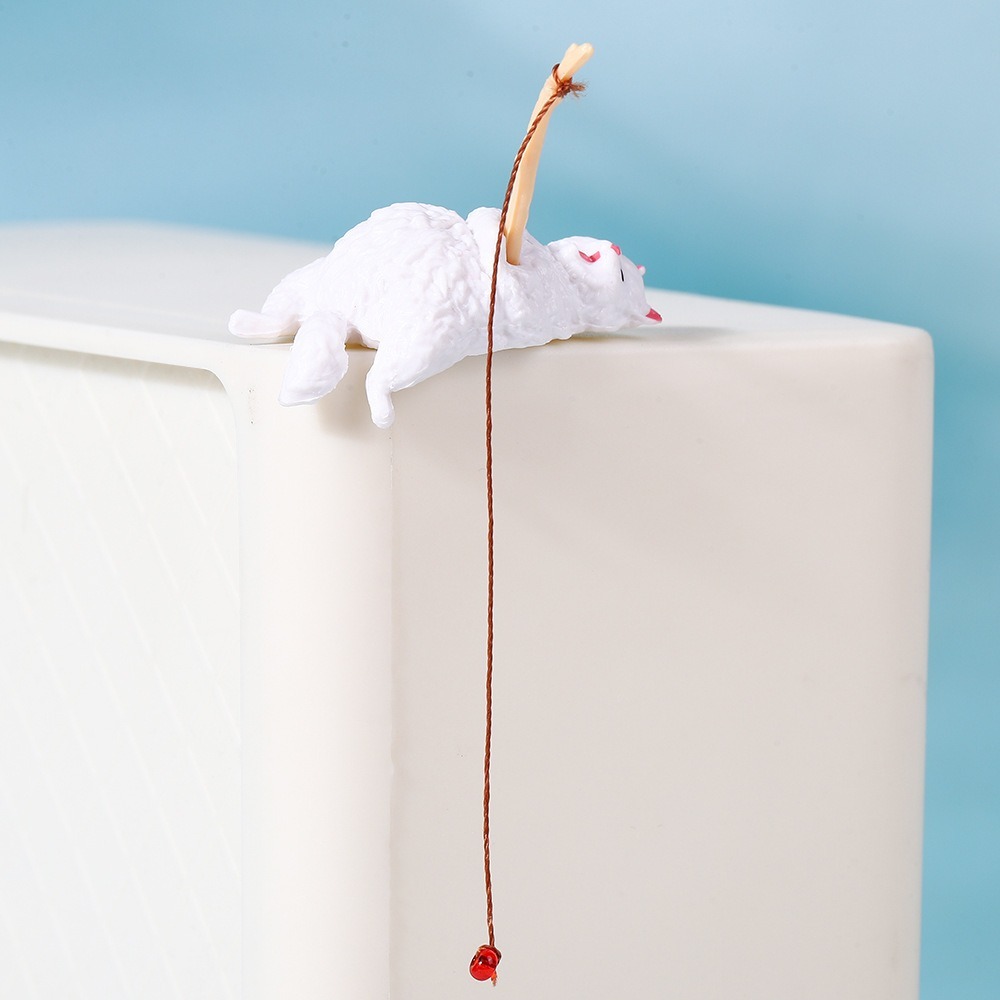 Miniature Fishing Cat Ornament - Aquarium Fish Cartoon 评论和价格