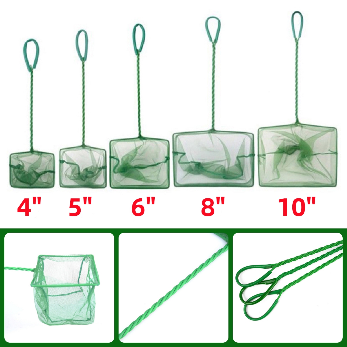 3~10 Inch Portable Nylon Green - Aquarium Fish Long 评论和价格