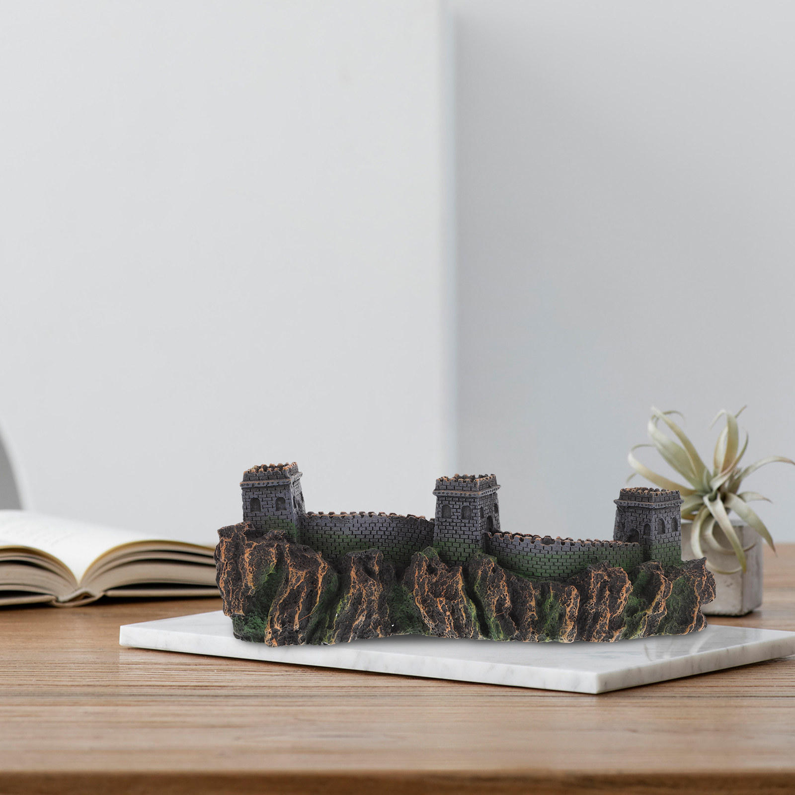 Miniature Sculpture Chinese Br - Aquarium Fish Bridge 评论和价格