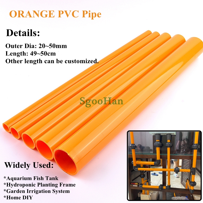 2pcs Orange OD 20~50mm PVC Pip - Aquarium Fish Long 评论和价格